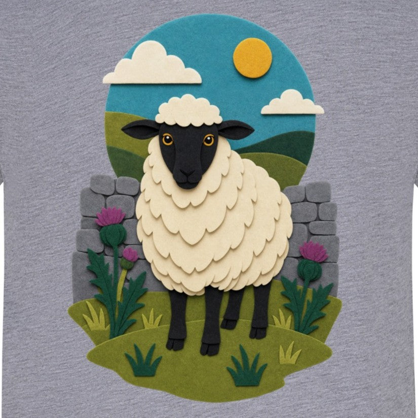 Sheep by the Stone Wall Adult Sweatshirt - Felt & Fauna gallery image 2