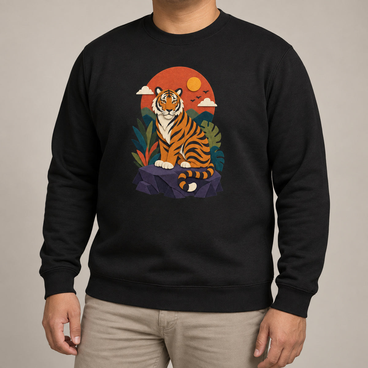 Tiger at Dusk Adult Sweatshirt - Felt & Fauna lead image