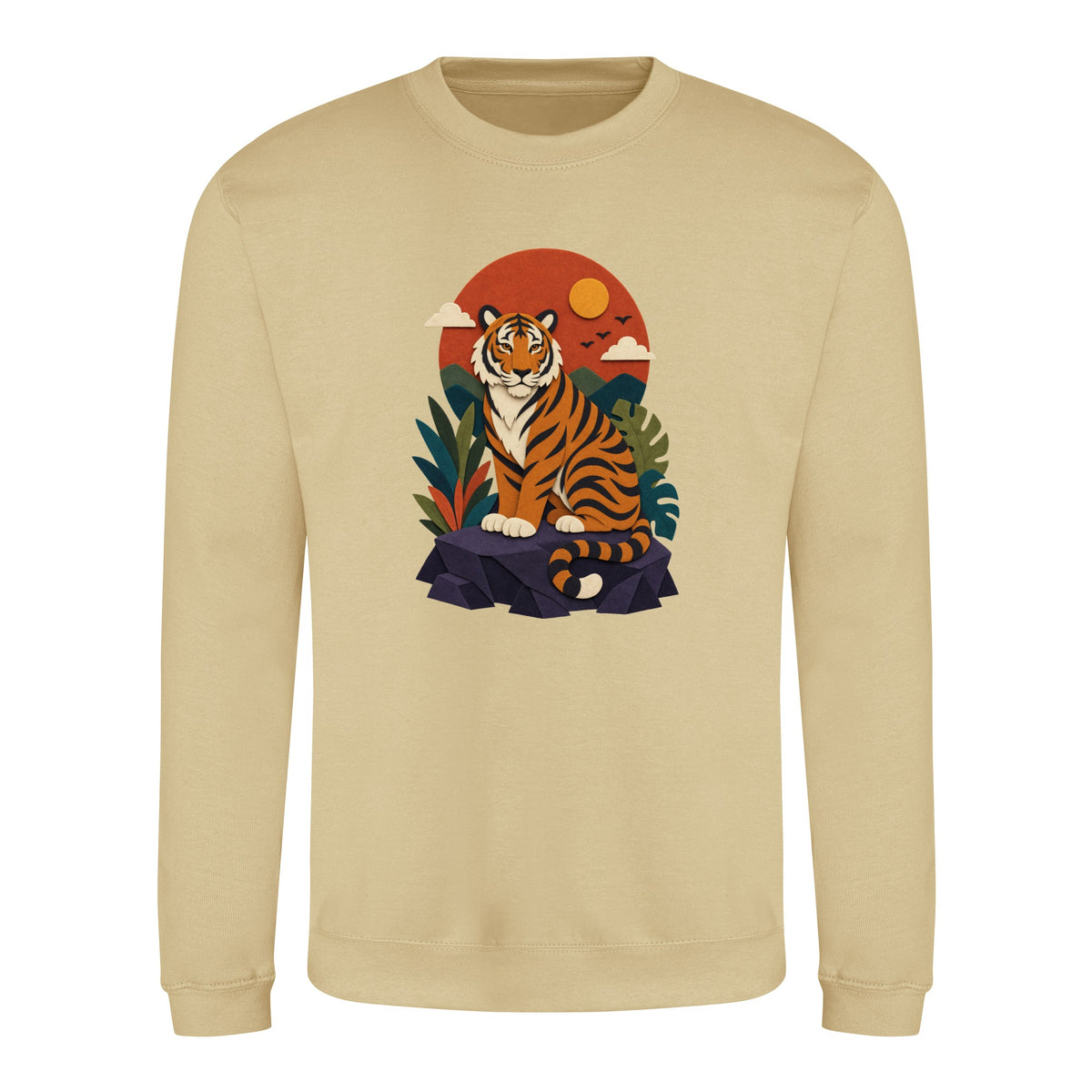 Tiger at Dusk Adult Sweatshirt - Felt & Fauna Desert Sand colour variant image