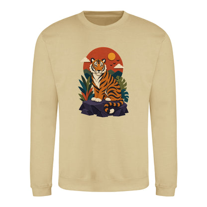 Tiger at Dusk Adult Sweatshirt - Felt & Fauna Desert Sand colour variant image