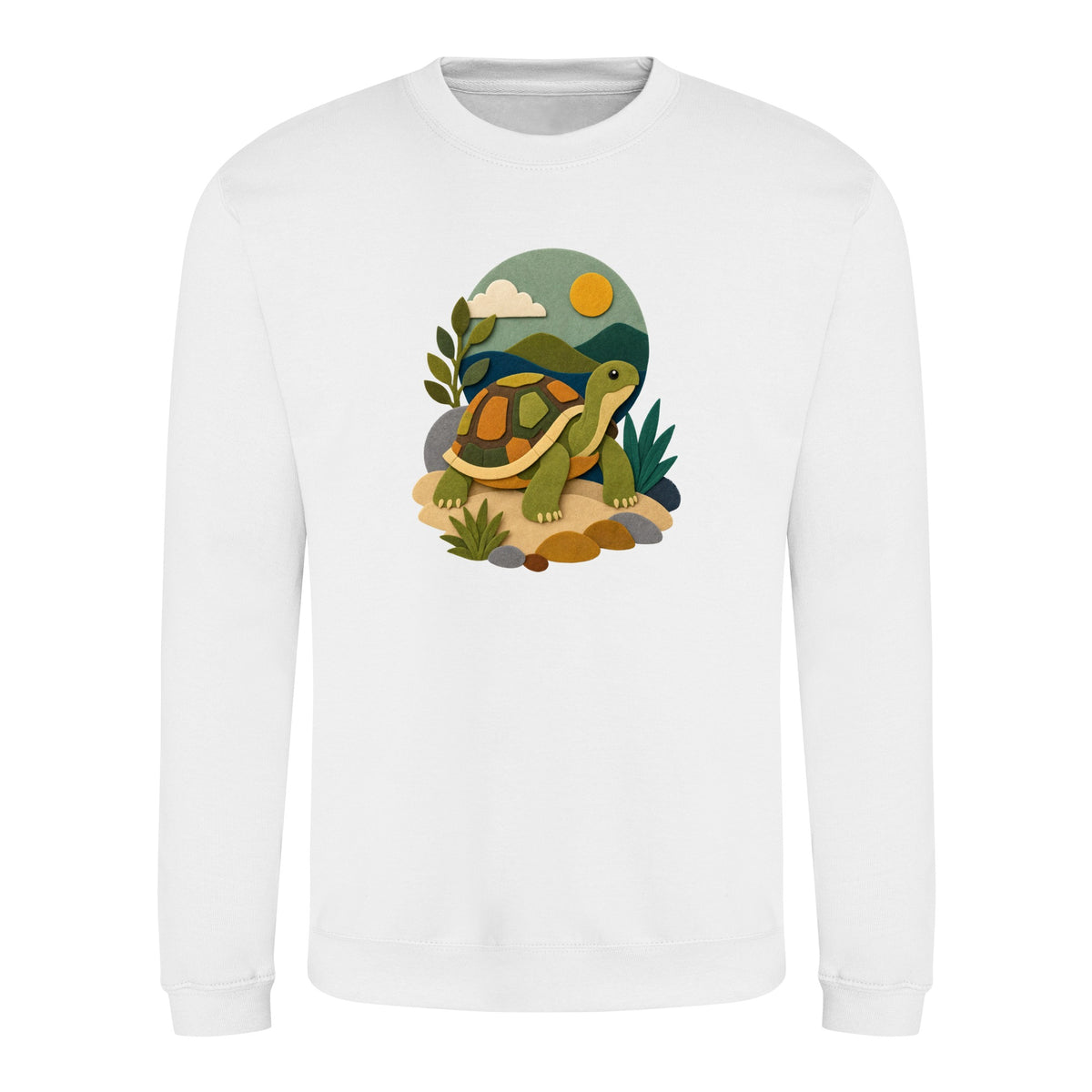 Tortoise on the Trail Adult Sweatshirt - Felt & Fauna Arctic White colour variant image