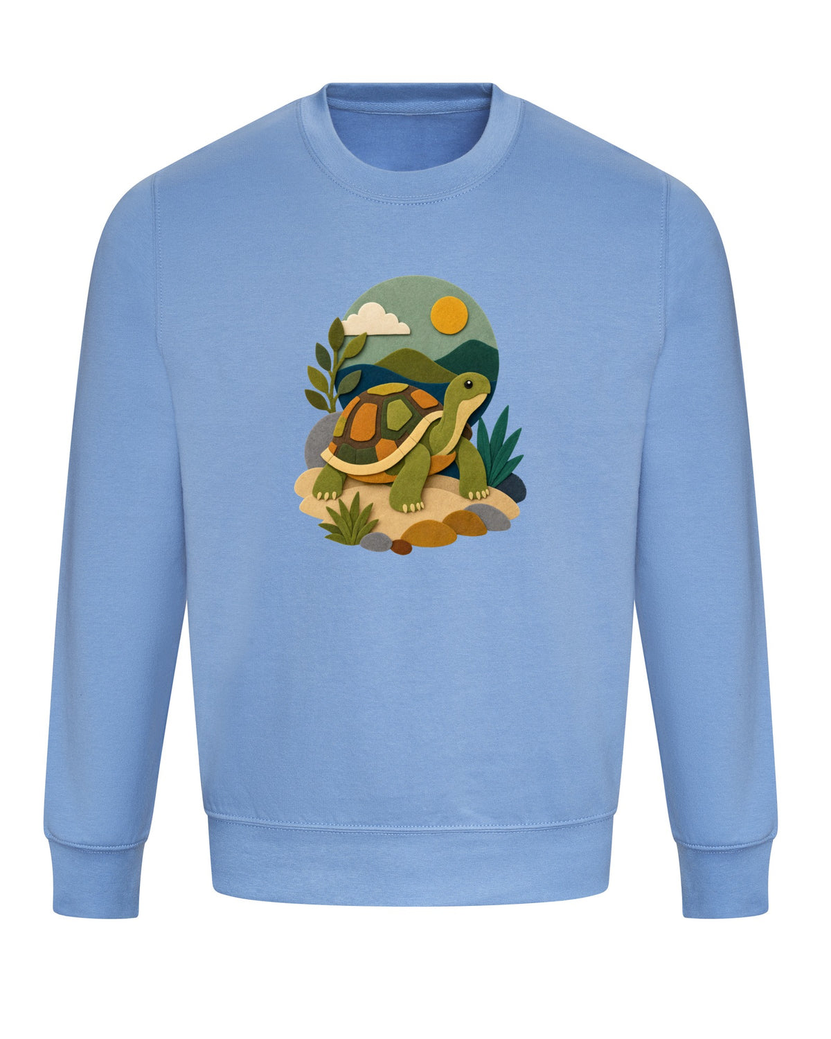 Tortoise on the Trail Adult Sweatshirt - Felt & Fauna Cornflower Blue colour variant image