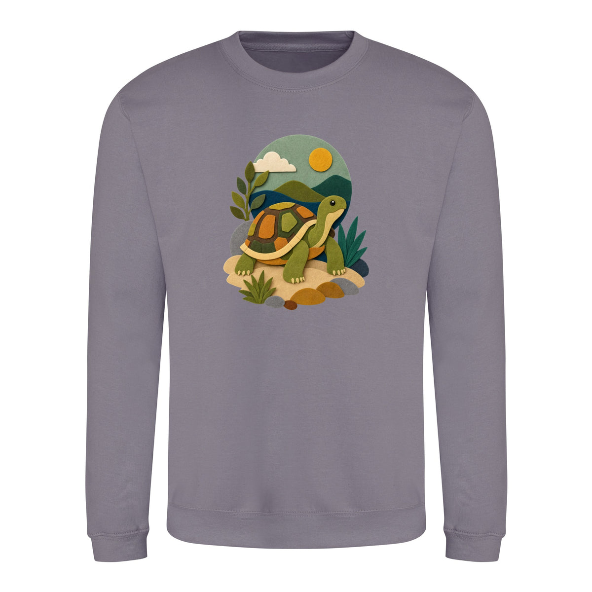 Tortoise on the Trail Adult Sweatshirt - Felt & Fauna Dusty Lilac colour variant image