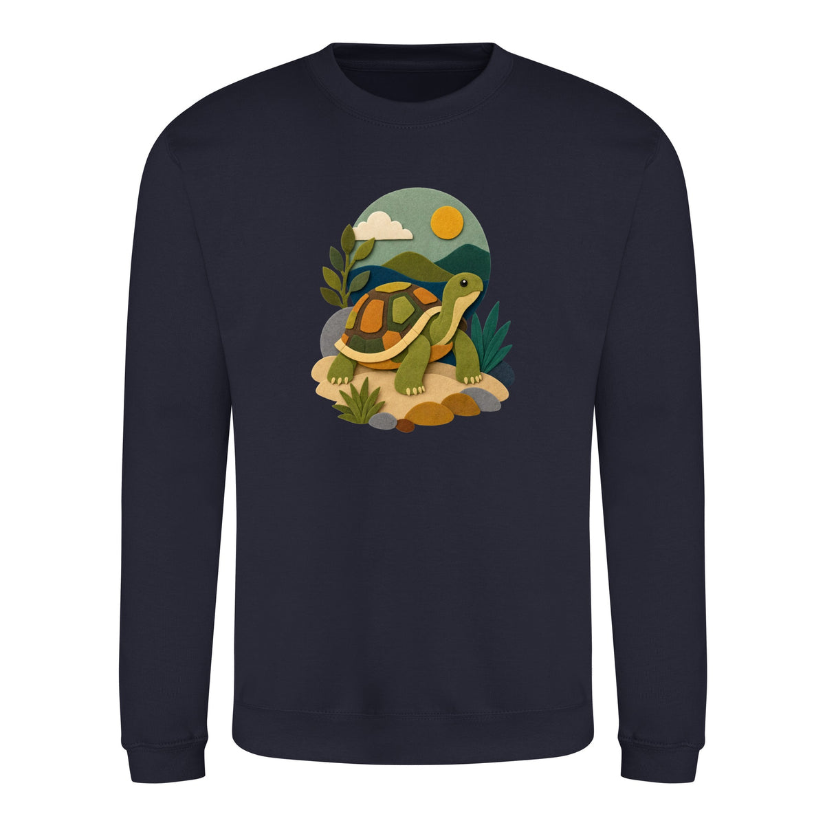 Tortoise on the Trail Adult Sweatshirt - Felt & Fauna French Navy colour variant image