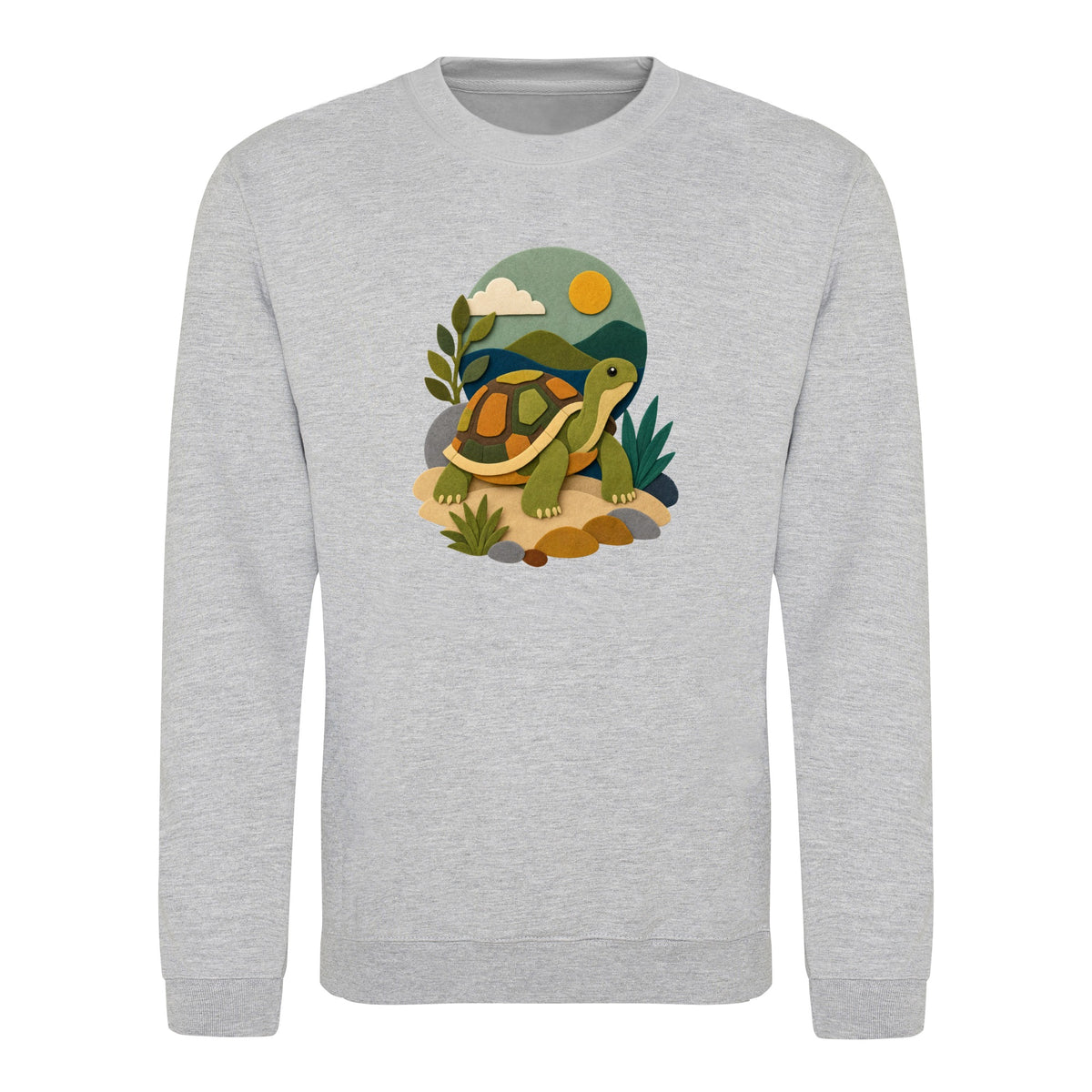 Tortoise on the Trail Adult Sweatshirt - Felt & Fauna Heather Grey colour variant image