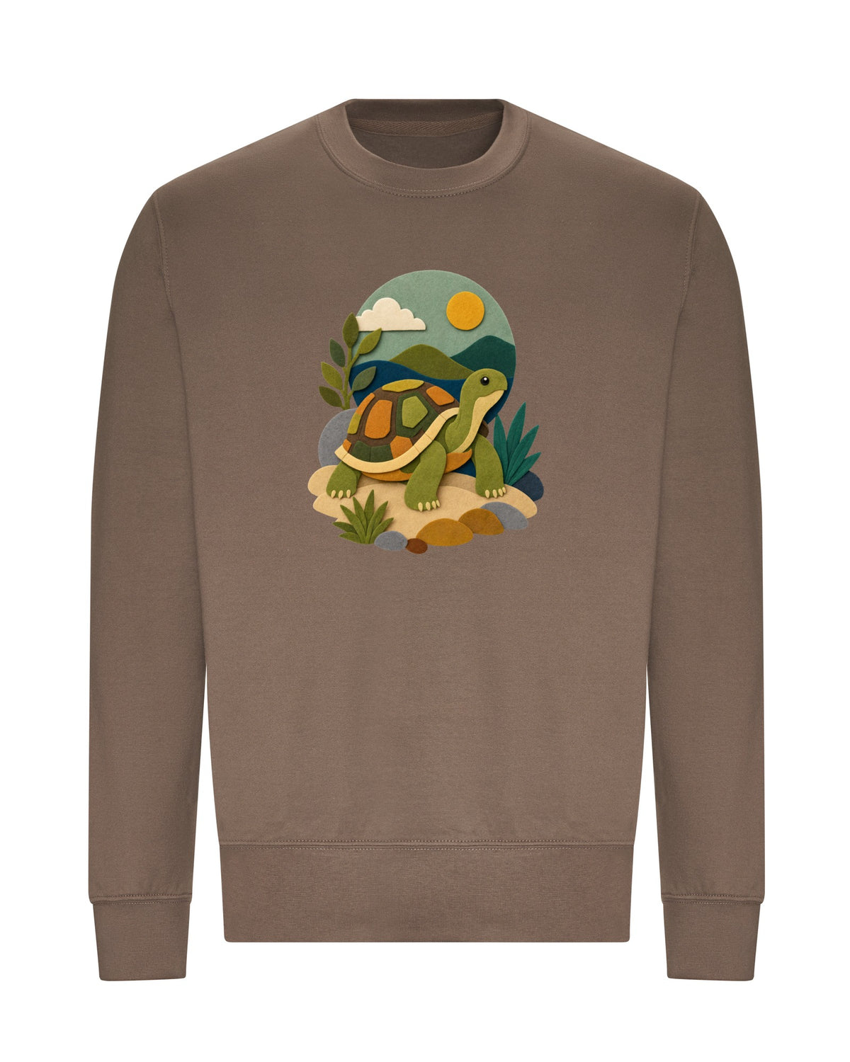 Tortoise on the Trail Adult Sweatshirt - Felt & Fauna Mocha Brown colour variant image
