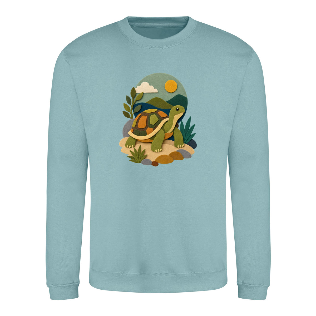 Tortoise on the Trail Adult Sweatshirt - Felt & Fauna Seafoam colour variant image