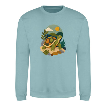 Tortoise on the Trail Adult Sweatshirt - Felt & Fauna Seafoam colour variant image