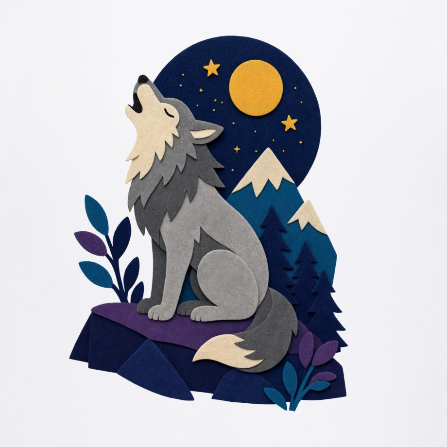 Wolf Beneath the Moon Adult Sweatshirt - Felt & Fauna gallery image 2