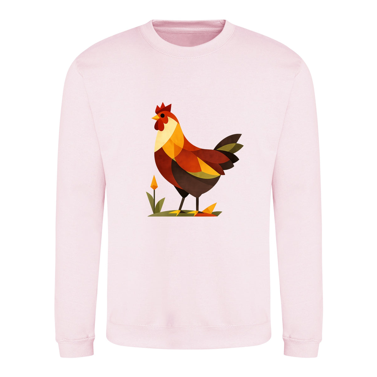 Cockerel at Dawn Adult Sweatshirt - Prism Kingdom Baby Pink colour variant image