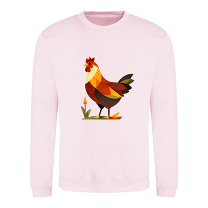 Cockerel at Dawn Adult Sweatshirt - Prism Kingdom Baby Pink colour variant image