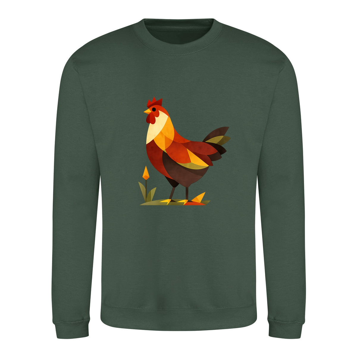 Cockerel at Dawn Adult Sweatshirt - Prism Kingdom Bottle Green colour variant image