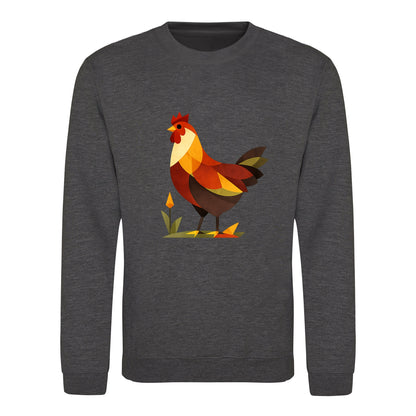 Cockerel at Dawn Adult Sweatshirt - Prism Kingdom Charcoal colour variant image