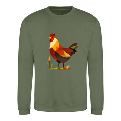 Cockerel at Dawn Adult Sweatshirt - Prism Kingdom Earthy Green colour variant image