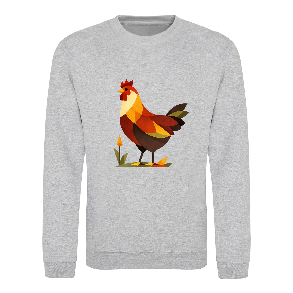 Cockerel at Dawn Adult Sweatshirt - Prism Kingdom Heather Grey colour variant image