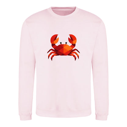 Crab in Crimson Adult Sweatshirt - Prism Kingdom Baby Pink colour variant image