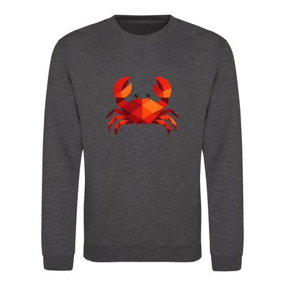 Crab in Crimson Adult Sweatshirt - Prism Kingdom Charcoal colour variant image
