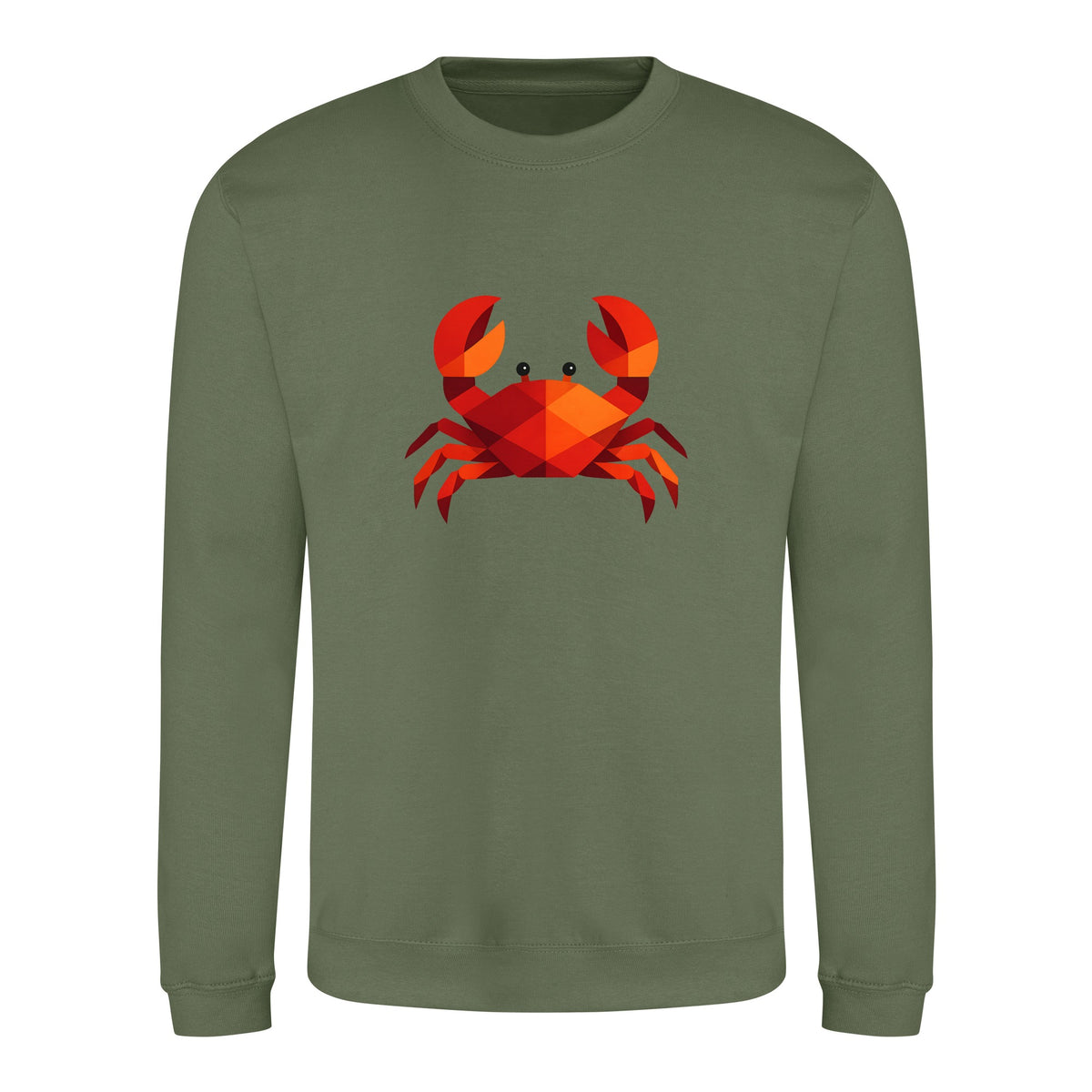 Crab in Crimson Adult Sweatshirt - Prism Kingdom Earthy Green colour variant image