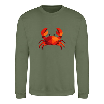 Crab in Crimson Adult Sweatshirt - Prism Kingdom Earthy Green colour variant image