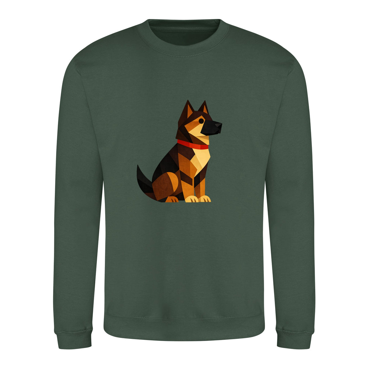 Watchful German Shepherd Adult Sweatshirt - Prism Kingdom Bottle Green colour variant image