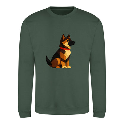 Watchful German Shepherd Adult Sweatshirt - Prism Kingdom Bottle Green colour variant image