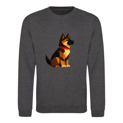 Watchful German Shepherd Adult Sweatshirt - Prism Kingdom Charcoal colour variant image