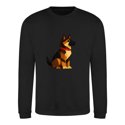 Watchful German Shepherd Adult Sweatshirt - Prism Kingdom Deep Black colour variant image