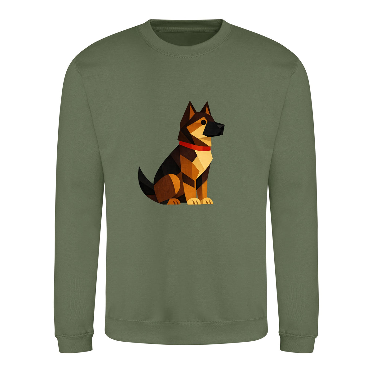 Watchful German Shepherd Adult Sweatshirt - Prism Kingdom Earthy Green colour variant image