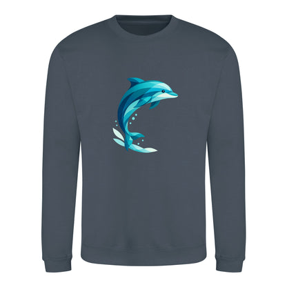 Dolphin in Motion Adult Sweatshirt - Prism Kingdom Airforce Blue colour variant image