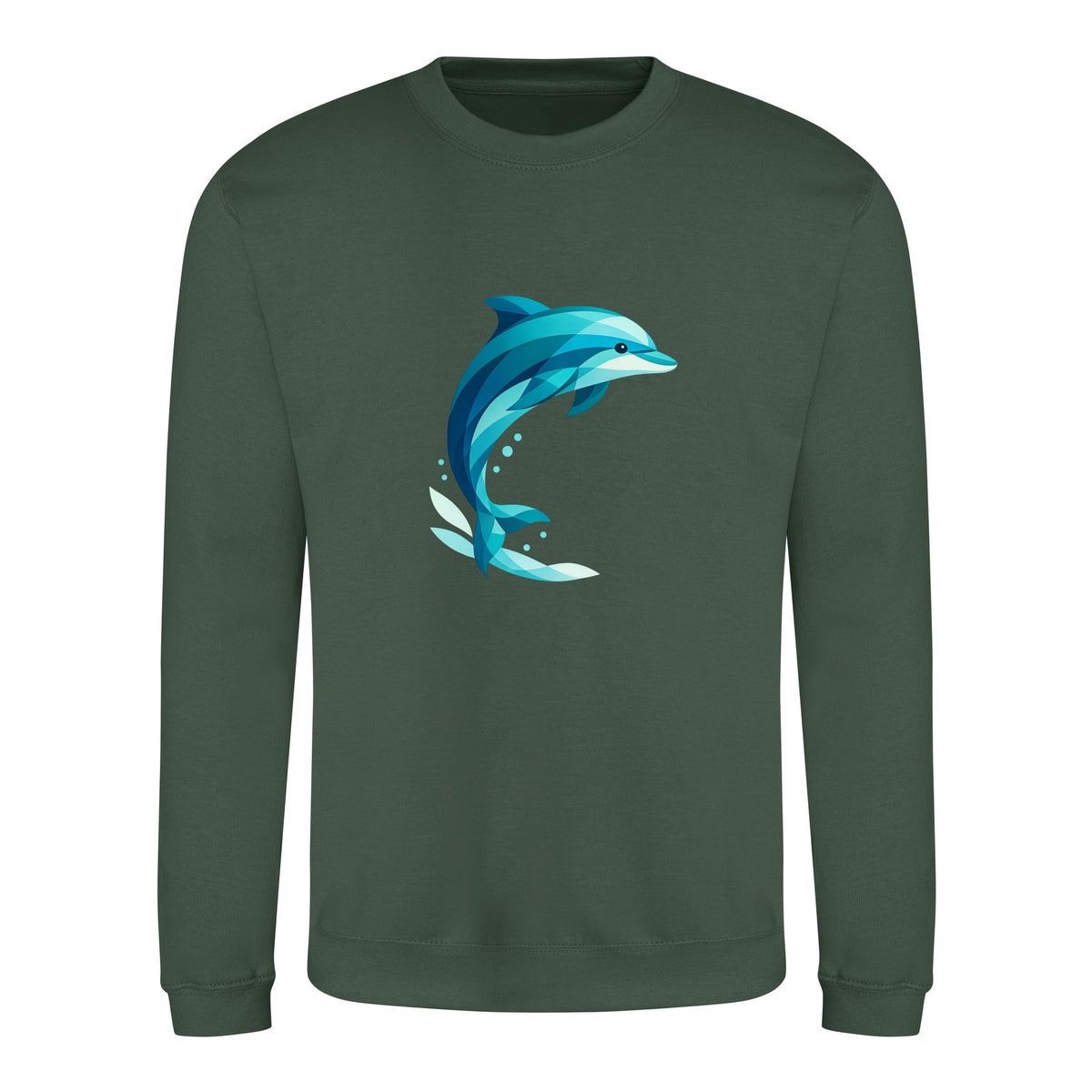 Dolphin in Motion Adult Sweatshirt - Prism Kingdom Bottle Green colour variant image