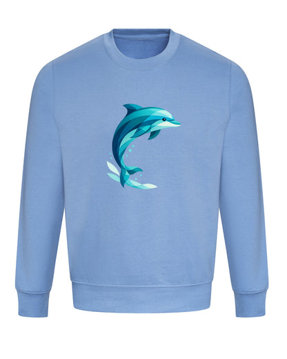 Dolphin in Motion Adult Sweatshirt - Prism Kingdom Cornflower Blue colour variant image