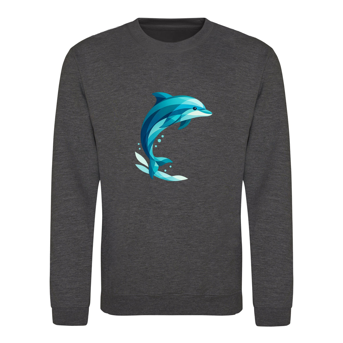 Dolphin in Motion Adult Sweatshirt - Prism Kingdom Charcoal colour variant image