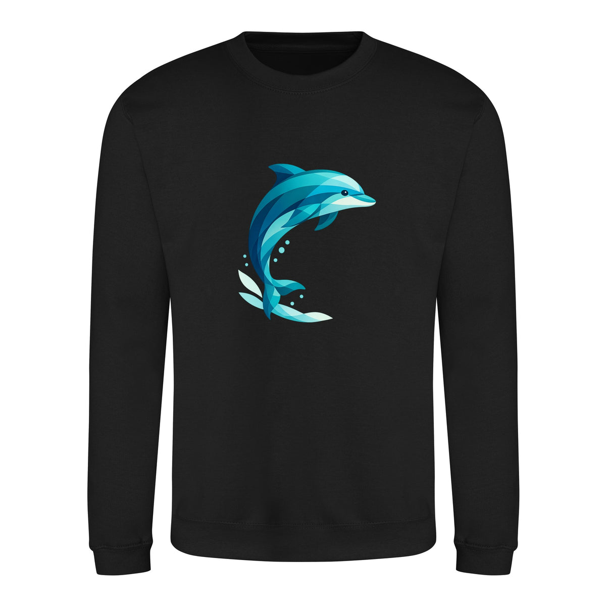 Dolphin in Motion Adult Sweatshirt - Prism Kingdom Deep Black colour variant image