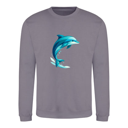 Dolphin in Motion Adult Sweatshirt - Prism Kingdom Dusty Lilac colour variant image