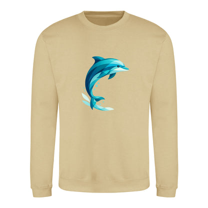 Dolphin in Motion Adult Sweatshirt - Prism Kingdom Desert Sand colour variant image
