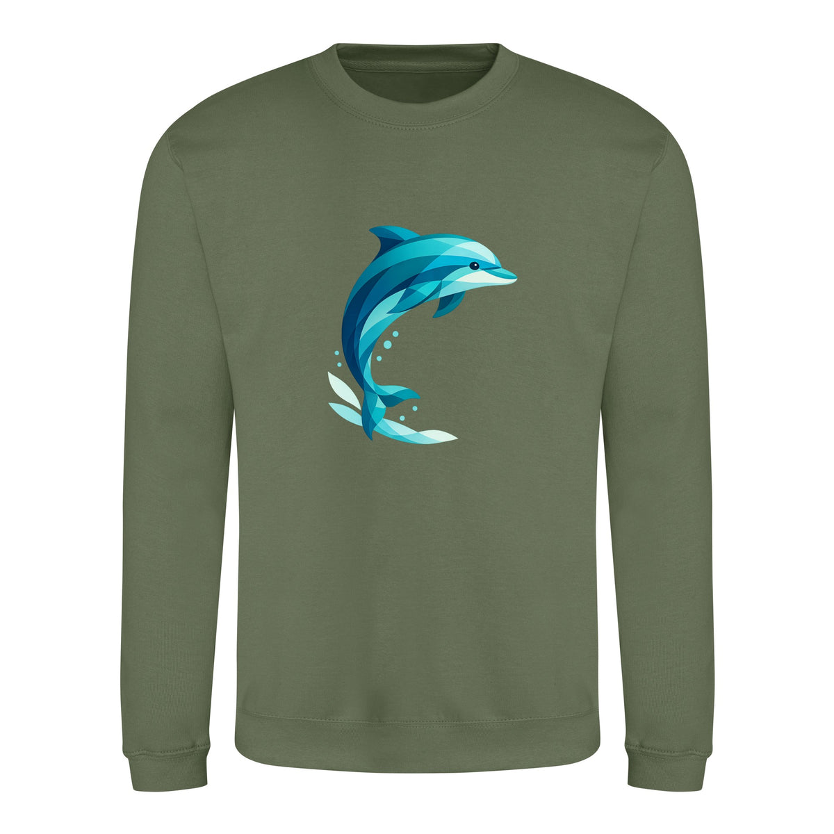 Dolphin in Motion Adult Sweatshirt - Prism Kingdom Earthy Green colour variant image