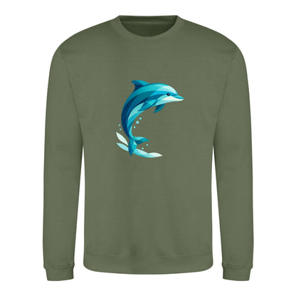 Dolphin in Motion Adult Sweatshirt - Prism Kingdom Earthy Green colour variant image