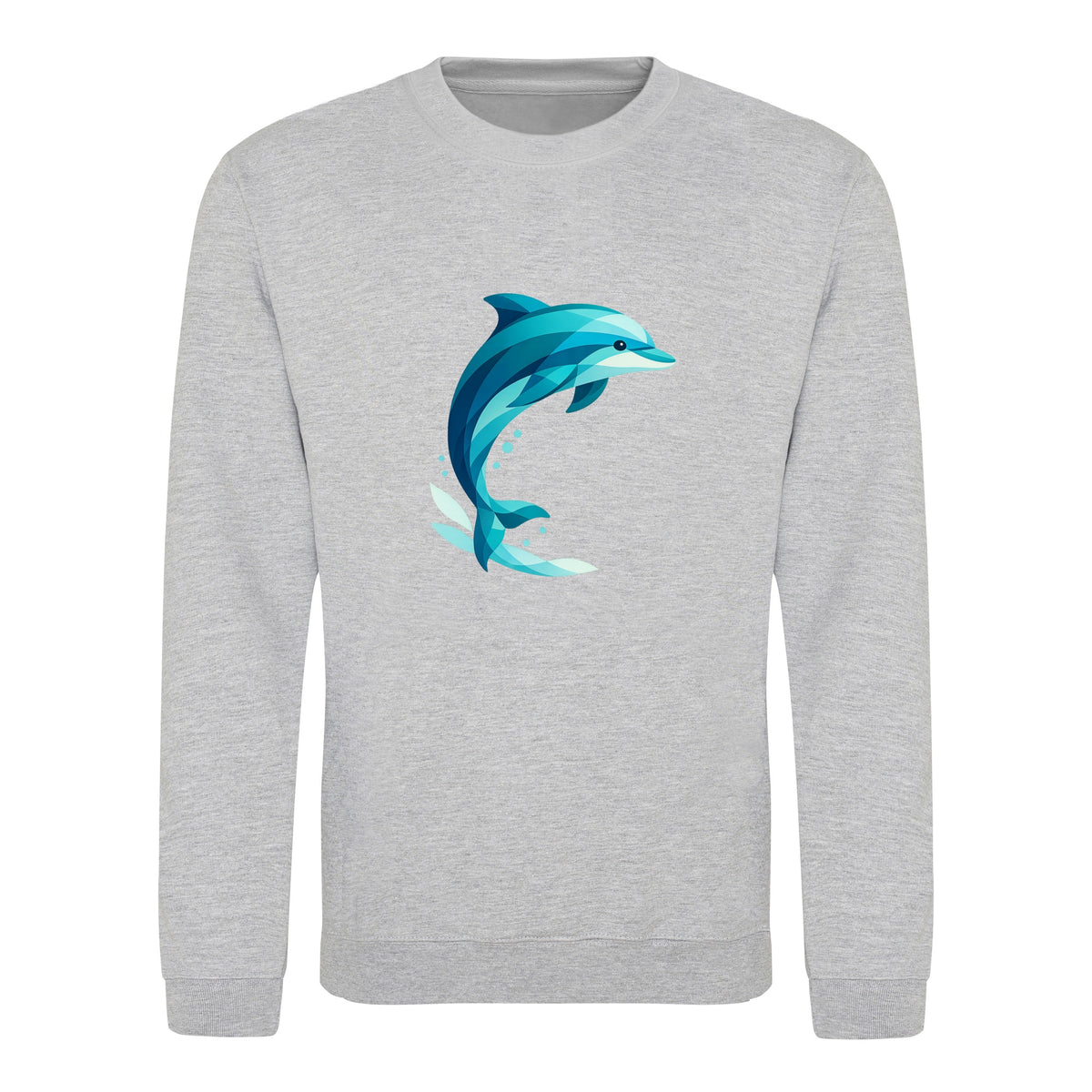 Dolphin in Motion Adult Sweatshirt - Prism Kingdom Heather Grey colour variant image