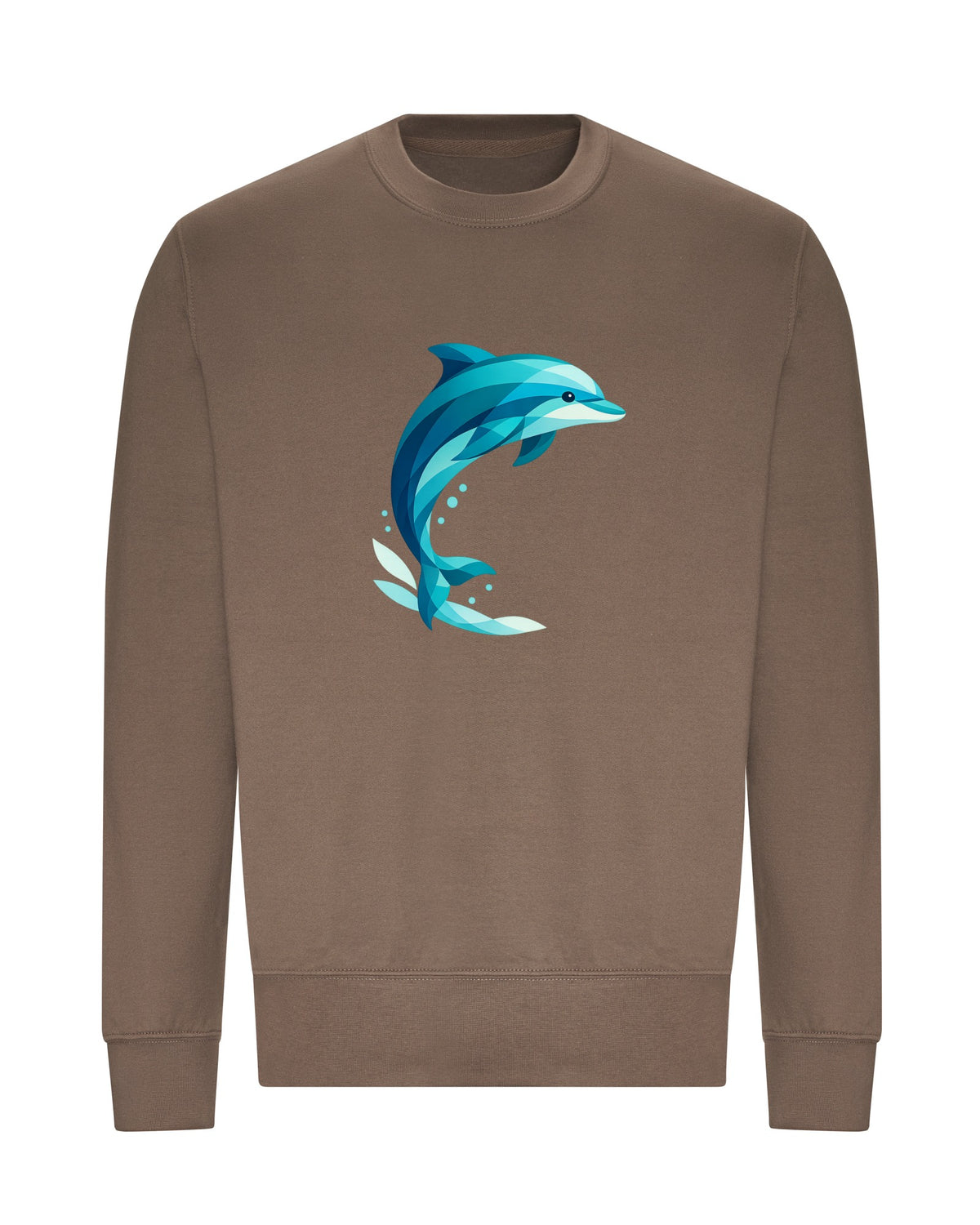 Dolphin in Motion Adult Sweatshirt - Prism Kingdom Mocha Brown colour variant image