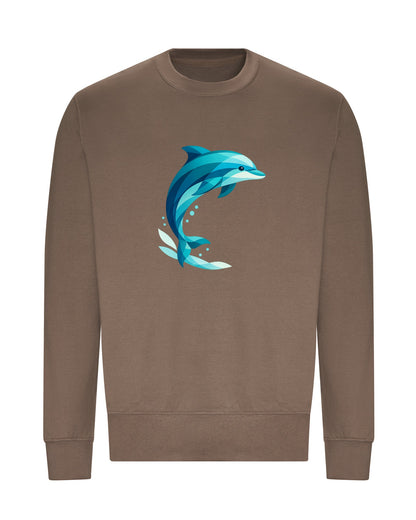 Dolphin in Motion Adult Sweatshirt - Prism Kingdom Mocha Brown colour variant image