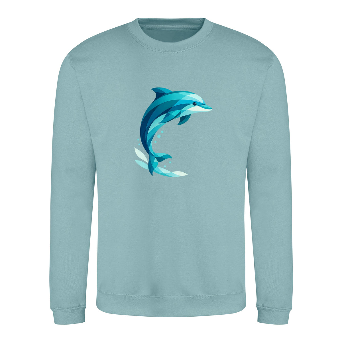 Dolphin in Motion Adult Sweatshirt - Prism Kingdom Seafoam colour variant image