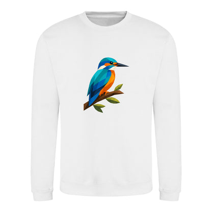 Kingfisher Among Reeds Adult Sweatshirt - Prism Kingdom Arctic White colour variant image