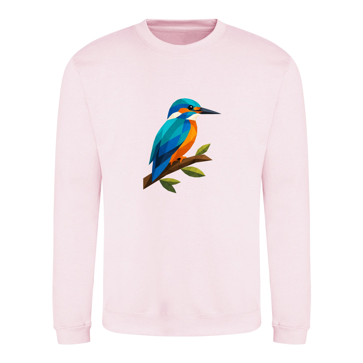 Kingfisher Among Reeds Adult Sweatshirt - Prism Kingdom Baby Pink colour variant image