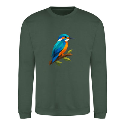 Kingfisher Among Reeds Adult Sweatshirt - Prism Kingdom Bottle Green colour variant image