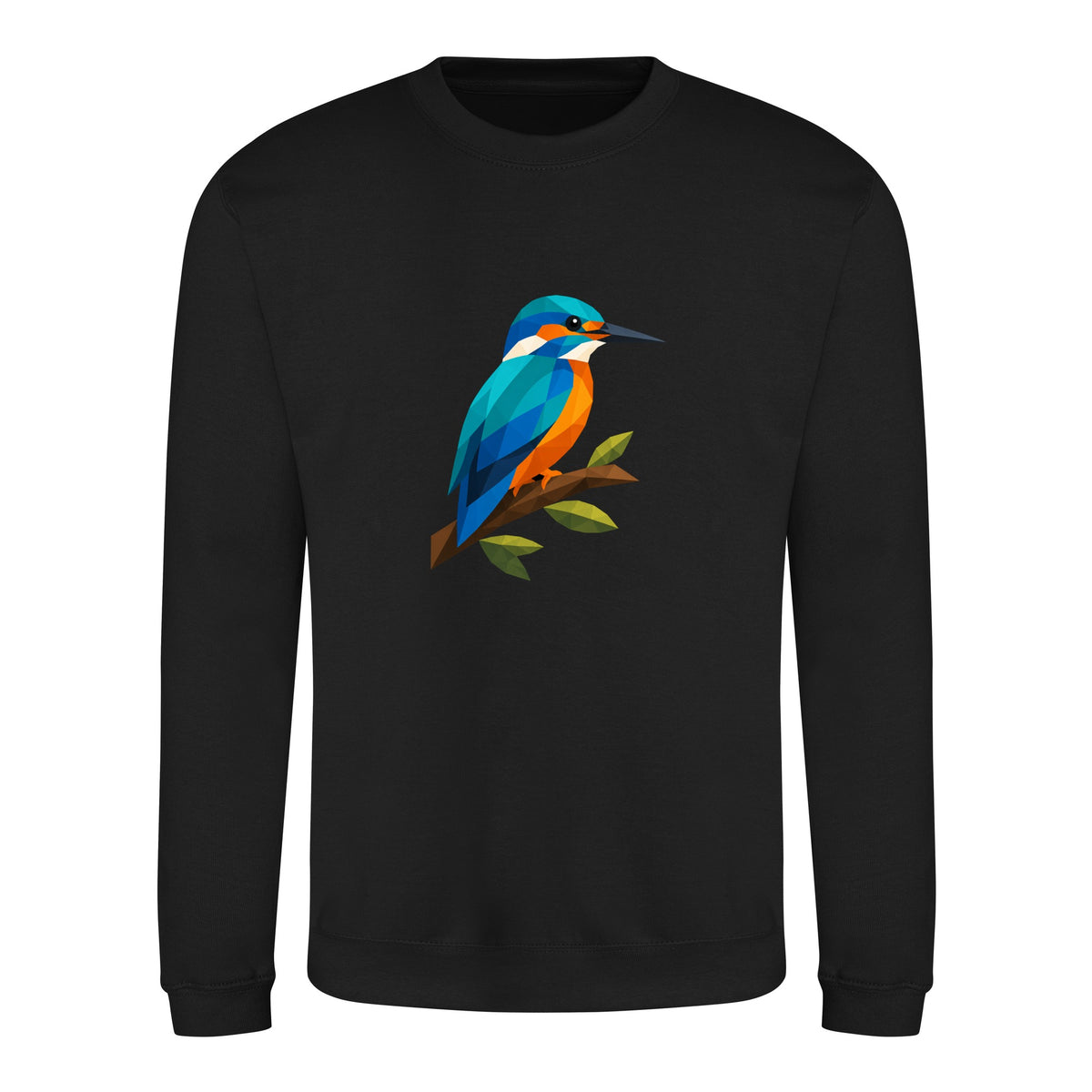 Kingfisher Among Reeds Adult Sweatshirt - Prism Kingdom Deep Black colour variant image
