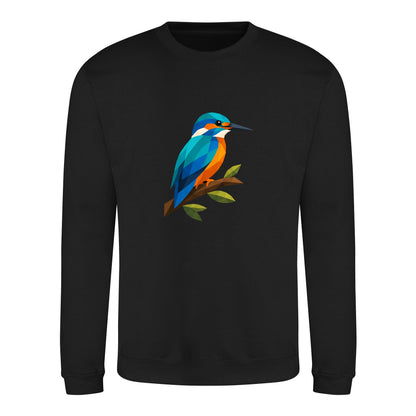 Kingfisher Among Reeds Adult Sweatshirt - Prism Kingdom Deep Black colour variant image