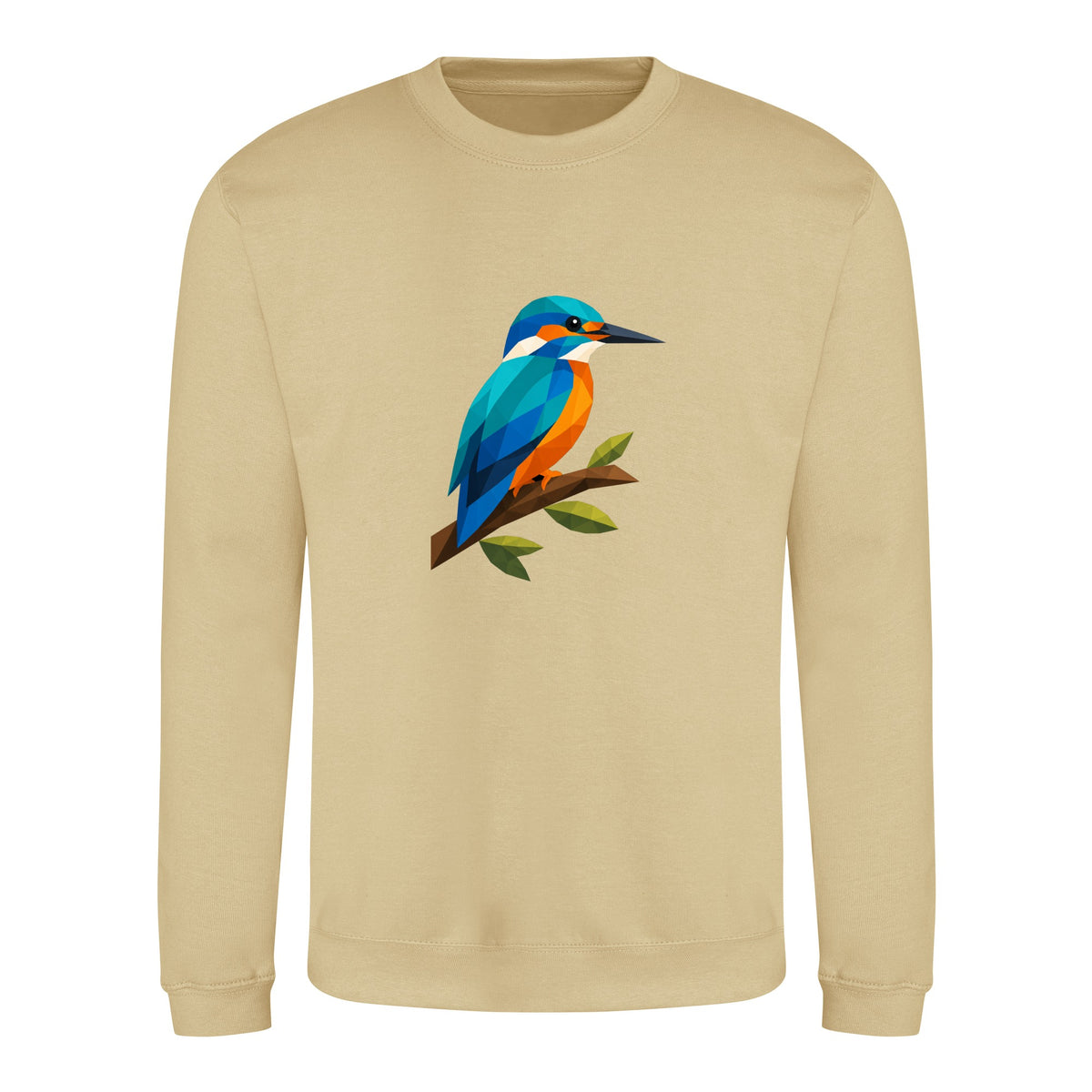 Kingfisher Among Reeds Adult Sweatshirt - Prism Kingdom Desert Sand colour variant image