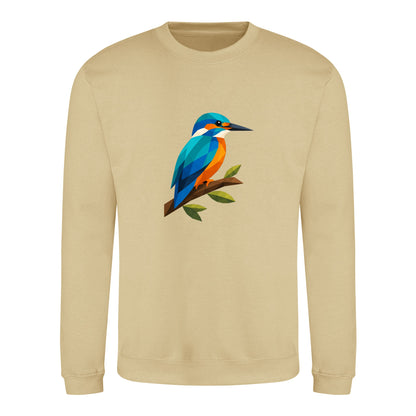 Kingfisher Among Reeds Adult Sweatshirt - Prism Kingdom Desert Sand colour variant image