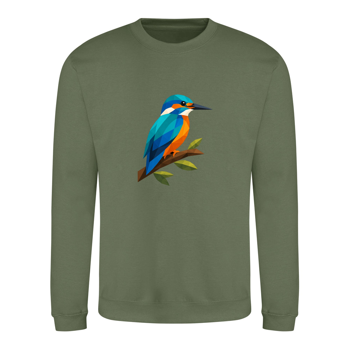 Kingfisher Among Reeds Adult Sweatshirt - Prism Kingdom Earthy Green colour variant image