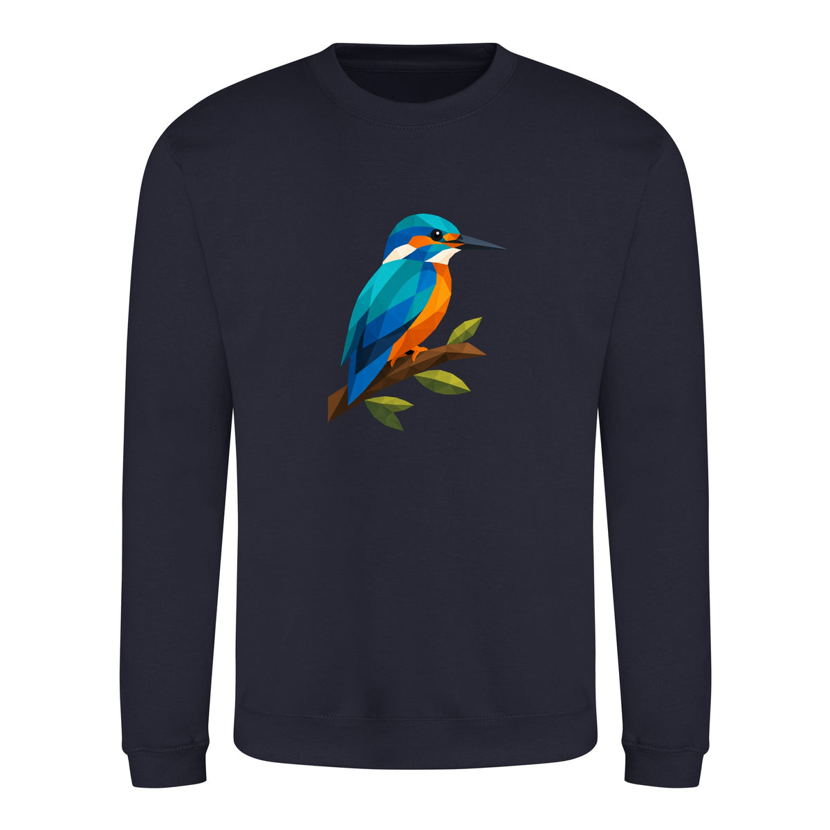 Kingfisher Among Reeds Adult Sweatshirt - Prism Kingdom French Navy colour variant image